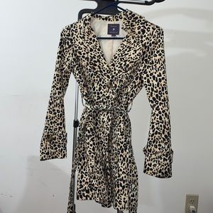 F21 Leopard Print Trench Coat